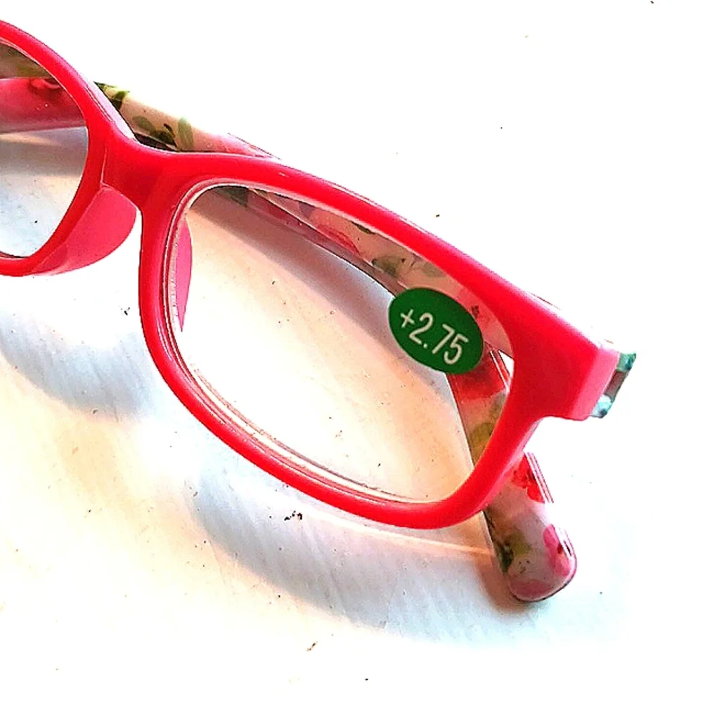 Roses +2.75‎ CORAL PINK Rose TREND Glasses Fun Stylish Reading Glasses